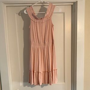 LOFT Peach off the shoulder Ruffle Dress